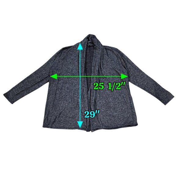 Ann Taylor Dark Blue Marled Open Front Rayon Stretchy Cardigan Relaxed Fit - Picture 3 of 8